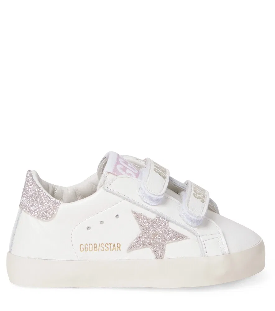 Детские кожаные кроссовки в стиле олдскул Golden Goose Kids, белый — фото 3