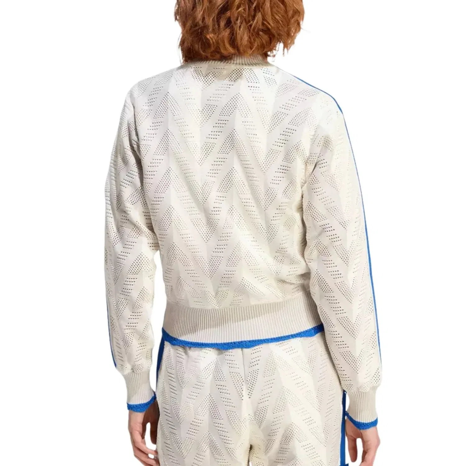 Куртка Adidas Originals Firebird Open-Knit Crochet Track Jacket, белый — фото 2