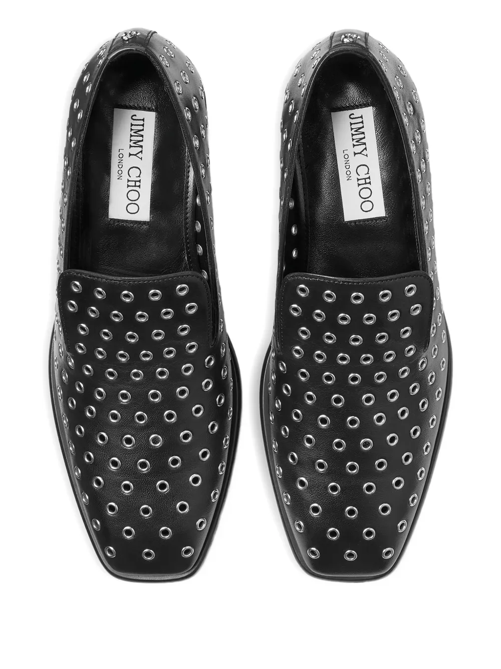 Лоферы Eliot на каблуке 45 мм с люверсами Jimmy Choo, черный — фото 3