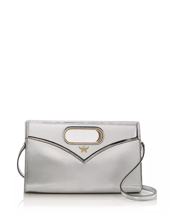 

Сумка-Тоут Diamond среднего размера из кожи Mcm, серебряный