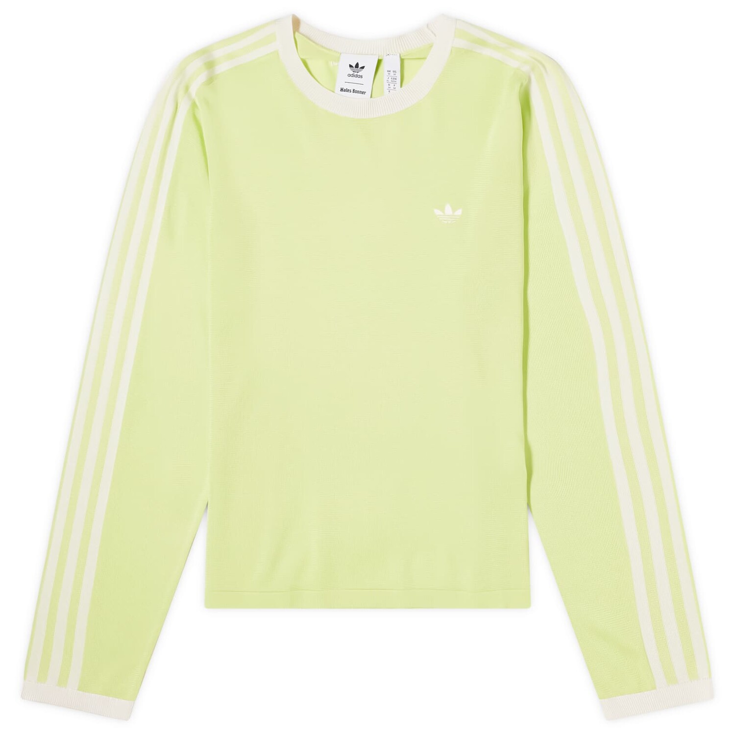 Лонгслив Adidas X Wales Bonner Knit Long Sleeve T-Shirt, цвет Semi Frozen Yellow & Chalk White