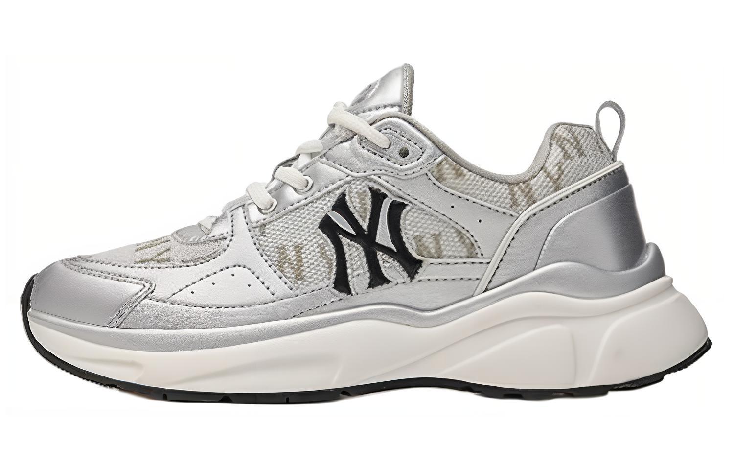

MLB Кроссовки Fast Ball Classic Monogram антискользящие износостойкие низкие повседневные городские для комьюта беговые унисекс серебристые New York Yankees/Silver