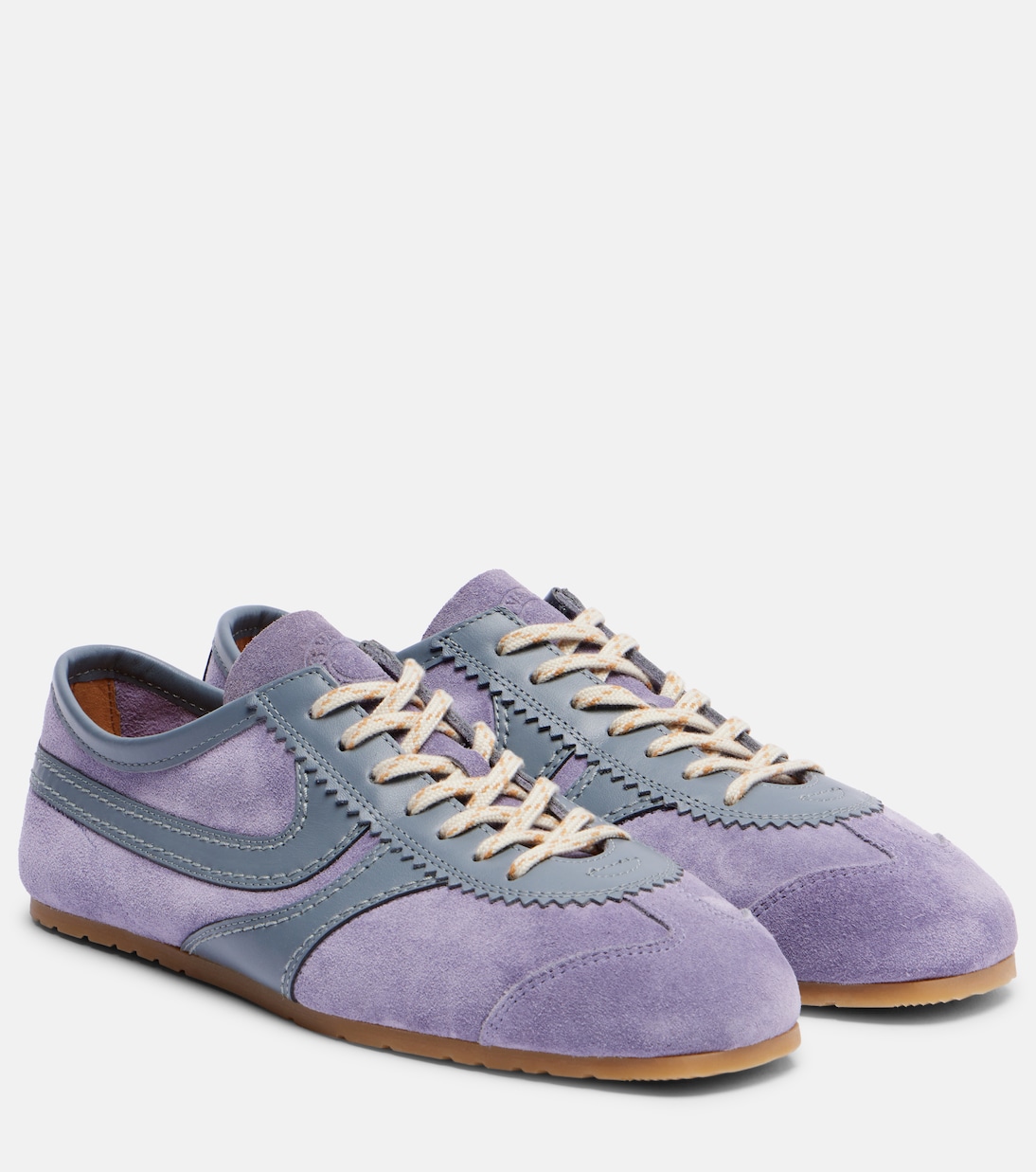 Замшевые кроссовки с кожаной отделкой Dries Van Noten, Mauve