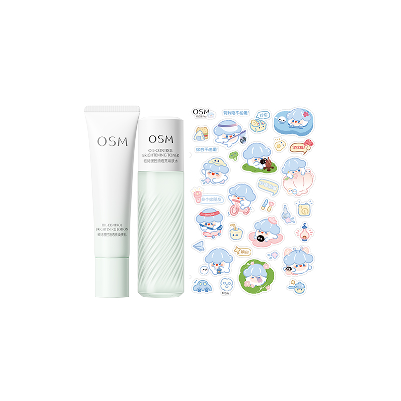 

Набор для ухода за кожей с контролем жирности и осветлением успокаивающий, подтягивающий, увлажняющий 120 мл тоник + 100 мл эмульсия OSM