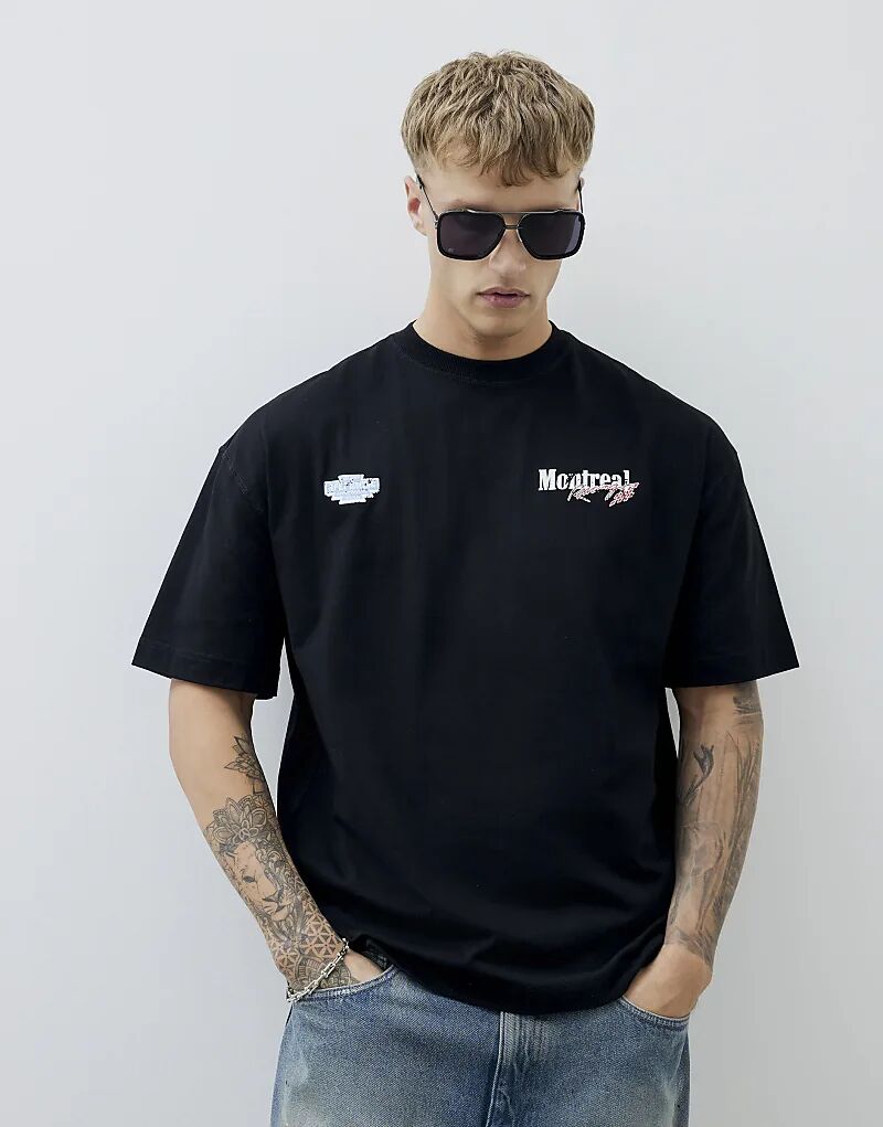 

Футболка River Island Montreal Racing Regular Fit черного цвета
