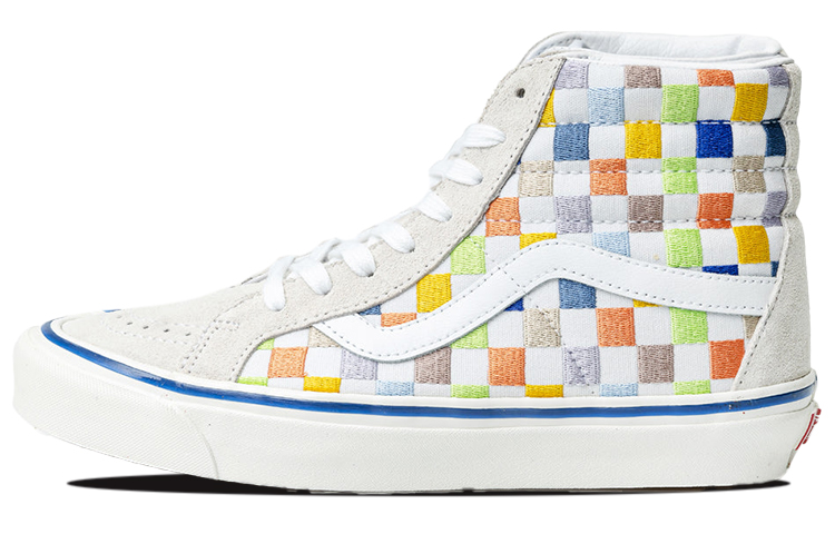 

Кроссовки Vans SK8-HI High Top Casual Skate Shoes Unisex Beige Multi-Color Grid 'Cream'