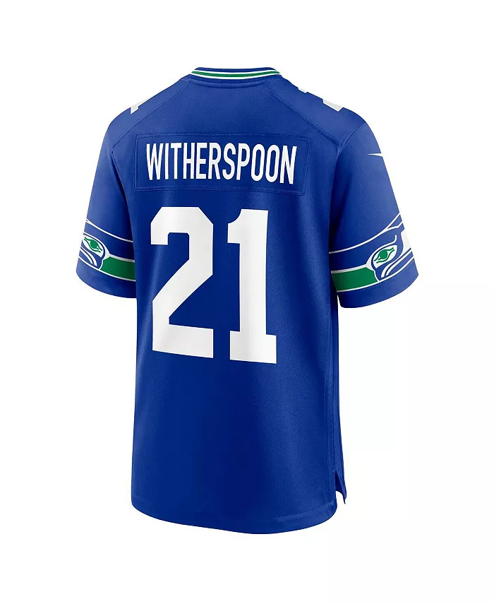 Мужская игровая футболка Devon Witherspoon College Seattle Seahawks, выбор в первом раунде драфта НФЛ 2023 Nike, синий — фото 2