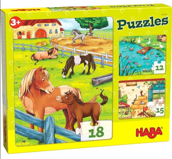 

Пазл Животные с фермы Хаба 3в1 Haba