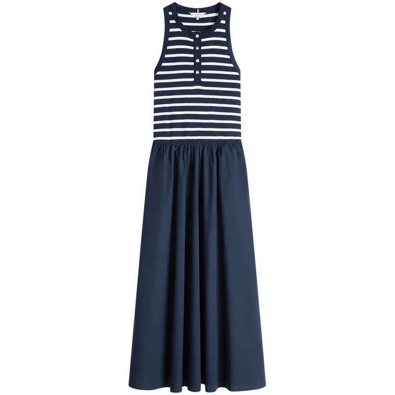 Женское платье без рукавов Tommy Hilfiger, Navy Blue White Stripes 0X3