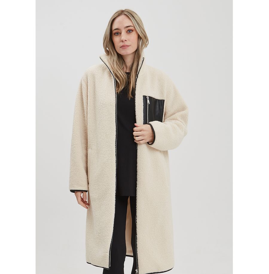 

Детский наряд Тедди для беременных в длинном пальто NOM Maternity, Cream