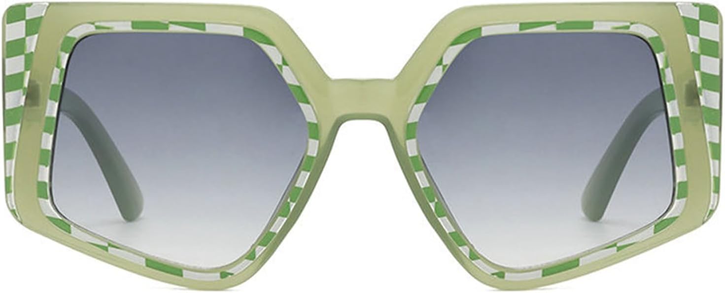 

Солнцезащитные очки Willochra Luxury Irregular Polygon Square для женщин, винтажные солнцезащитные очки с градиентным переходом, черные очки с леопардовым принтом F27, Green