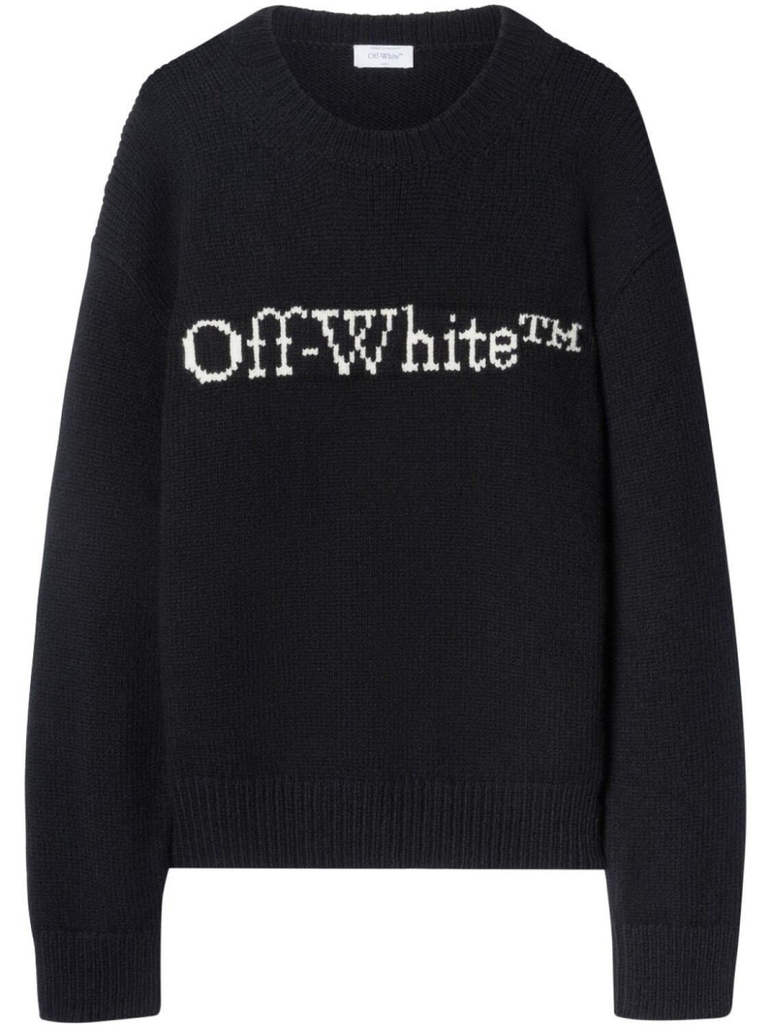 Шерстяной джемпер с логотипом Off-White, черный