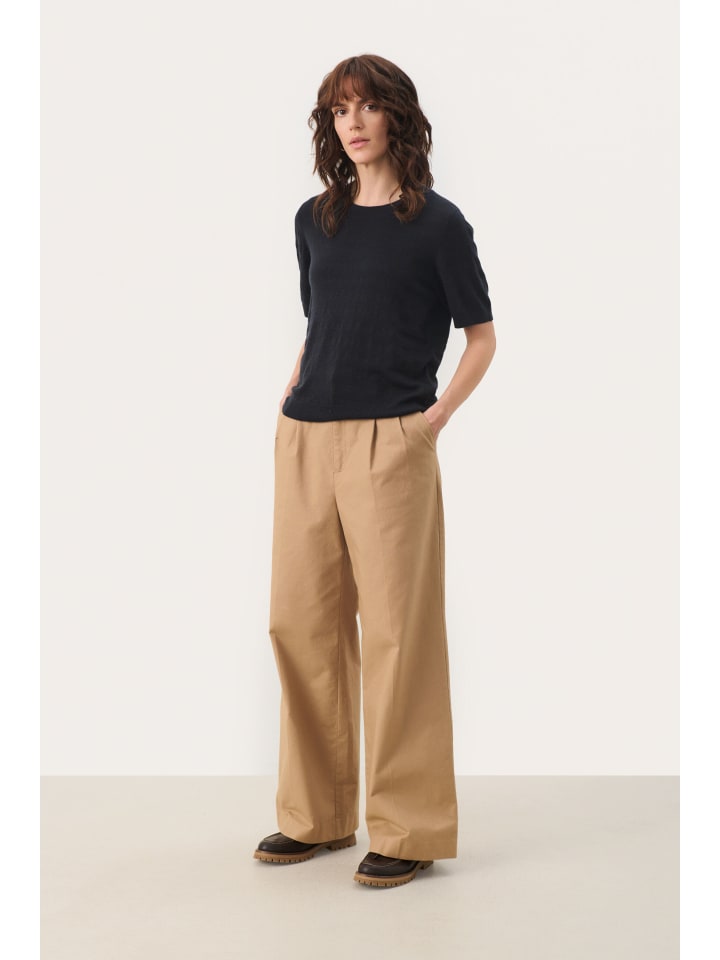 

Вязаный свитер EverlottaPW прямого кроя, в полоску темно-синего и черного люрекса PART TWO