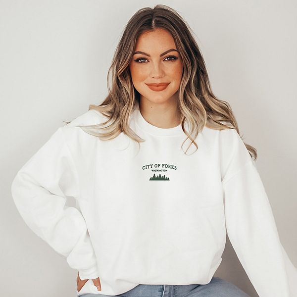 

Графический свитшот Embroidered city of forks для женщин Simply Sage Market, White, Белый, Графический свитшот Embroidered city of forks для женщин Simply Sage Market, White