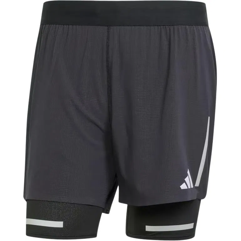 Шорты беговые Ultimate Running Reflective 2 в 1 с бесплатной доставкой AdiClub Adidas, Black