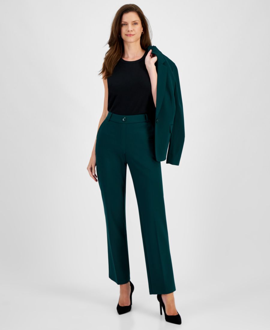 

Брюки с высокой посадкой и прямым кроем больших размеров Kasper, Evergreen