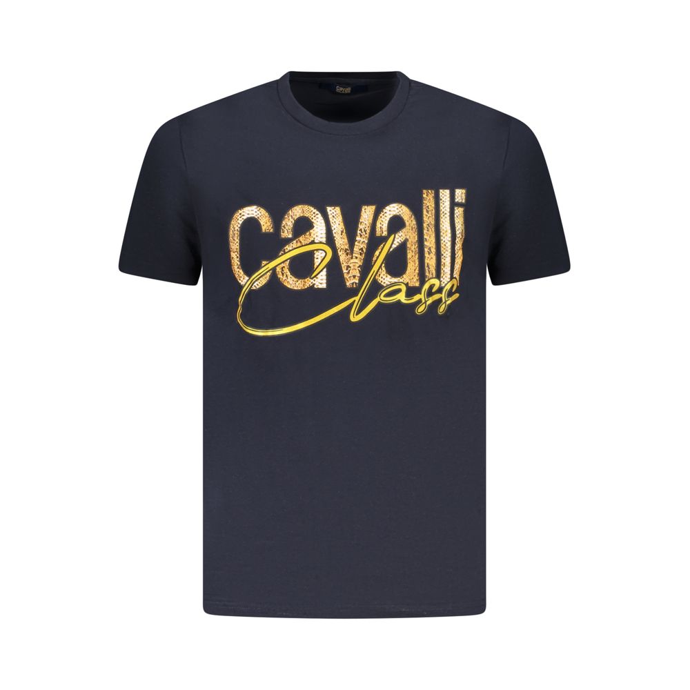 

Синяя хлопковая мужская футболка Cavalli Class
