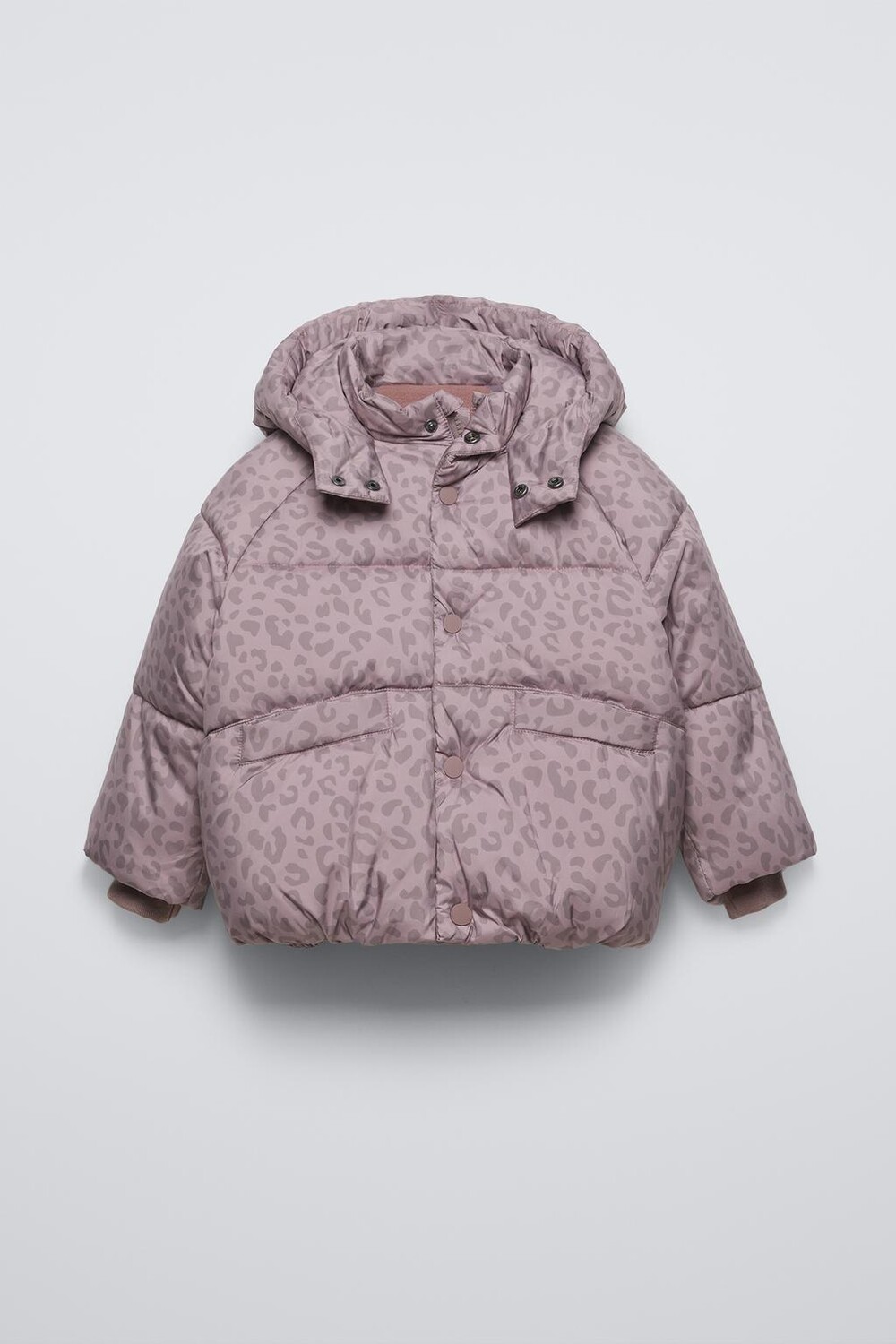 

Куртка с капюшоном и животным принтом ZARA, розовый