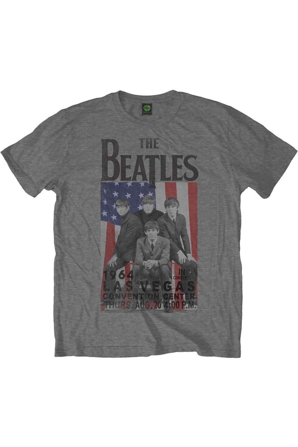 

Футболка с американским флагом Лас-Вегаса The Beatles, серый