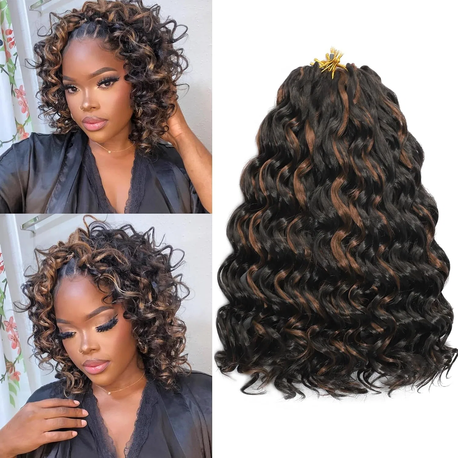 Искусственные волосы для плетения «Ocean Wave Crochet Hair» 8 упаковок Amlucks
