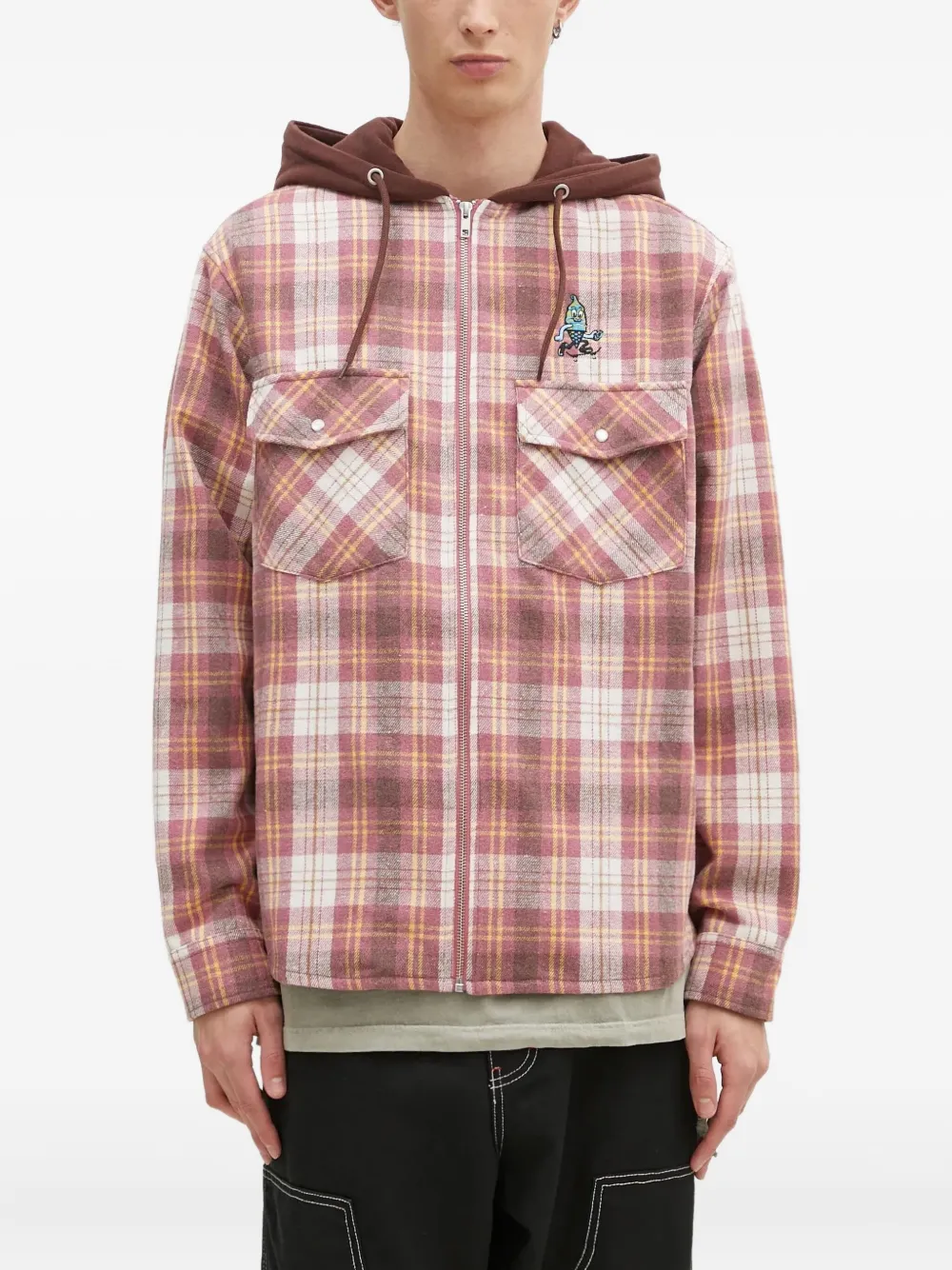 

Клетчатая рубашка с капюшоном ICECREAM, красный