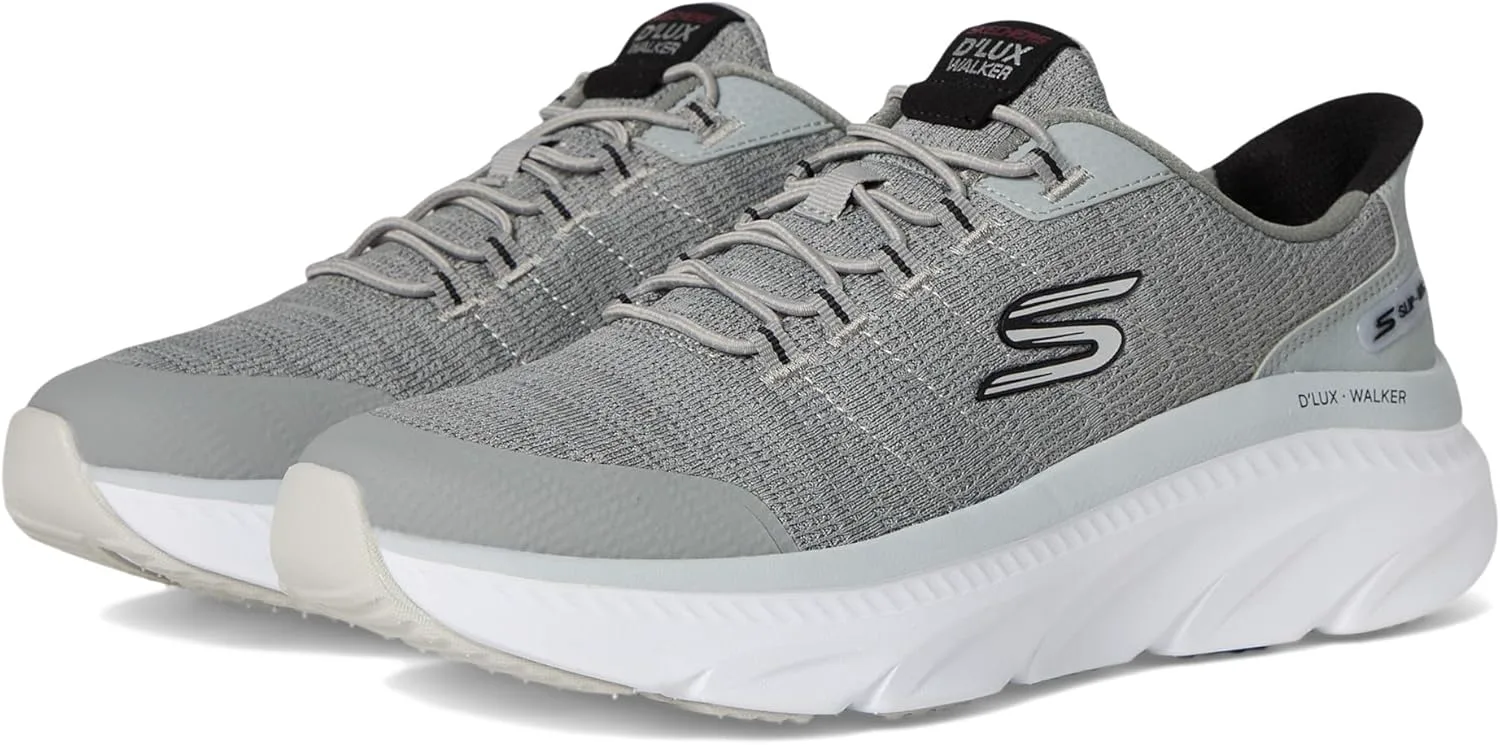 Мужские кроссовки Skechers D'lux Walker 3.0 Drevven без шнурков, серый/черный