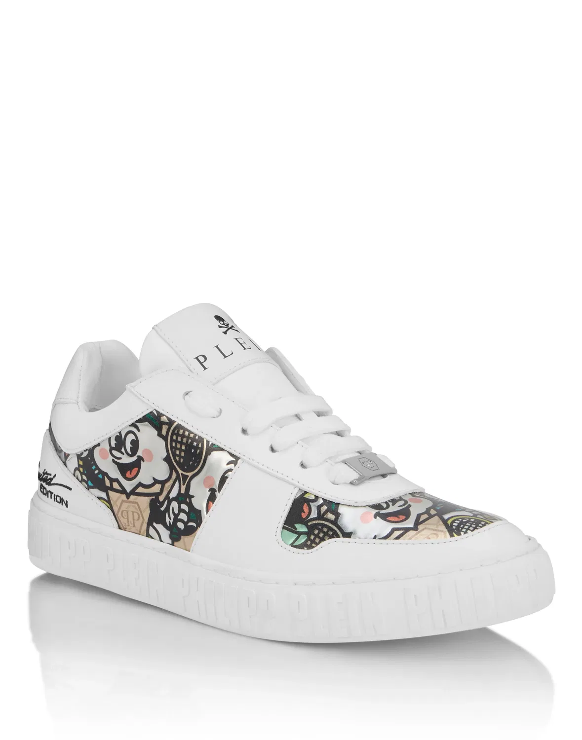 Низкие кроссовки, 3D-мороженое PHILIPP PLEIN, белый