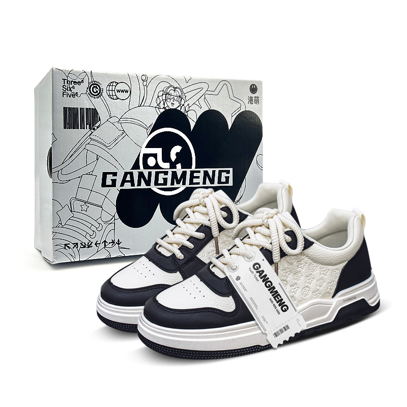 

Hong Kong Meng Непромокаемые дышащие противоскользящие скейтерские кеды унисекс бежево-черные, цвет Beige Black Box