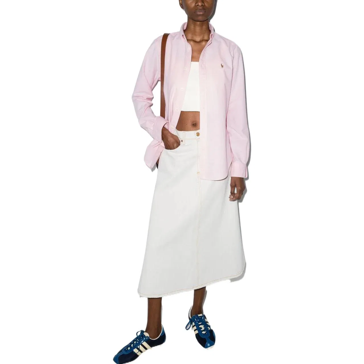 Винтажная хлопковая оксфордская рубашка Polo Ralph Lauren, Pink — фото 3