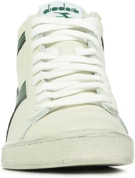 Кроссовки Diadora Unisex Game L High Waxed High Trainers, белый/зеленый — фото 4