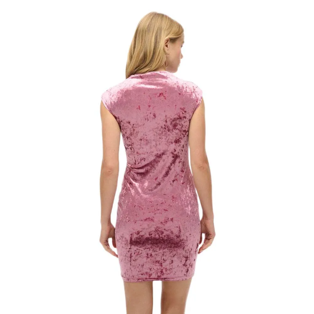 Платье Superdry Velvet Bodycon sleeveless short, розовый — фото 2