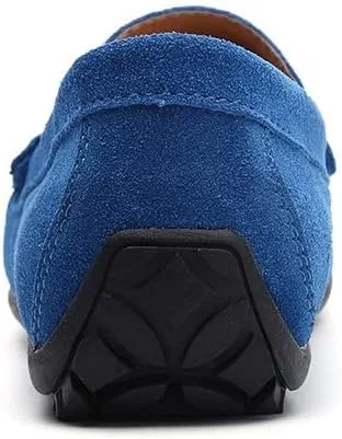 Лоферы мужские из натуральной кожи, Suede, на резиновой подошве, Light Blue PUGHGAETZF — фото 4
