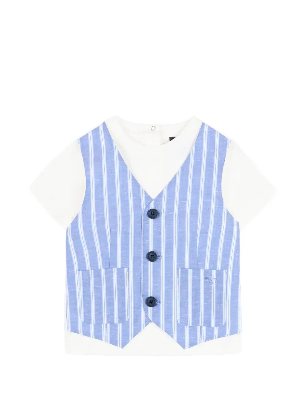 Полосатая футболка с карманом Fay Kids, белый