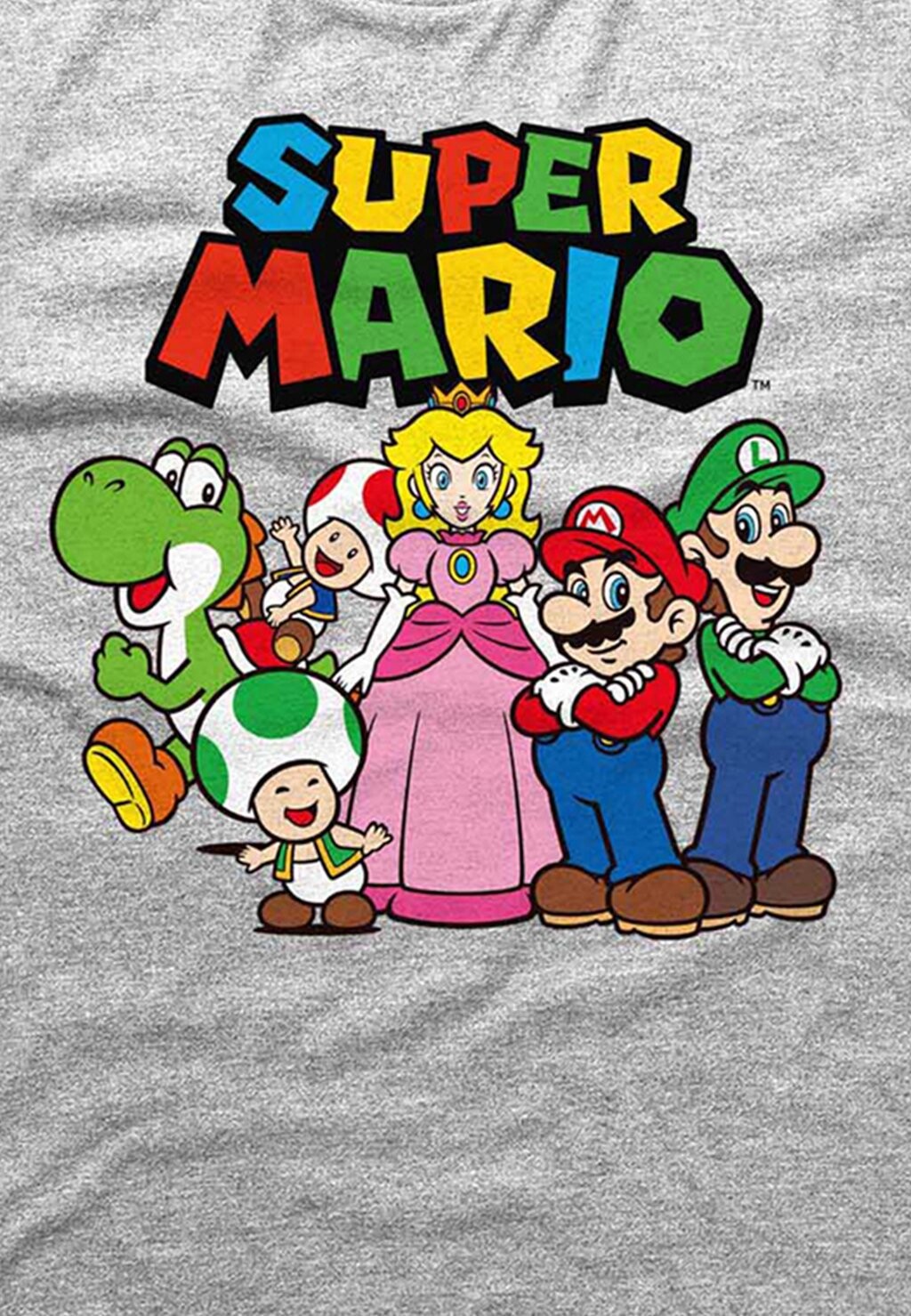 

Футболка с принтом NINTENDO SUPER MARIO VINTAGE GROUP Henry Tiger, цвет Mottled Light Grey