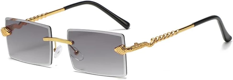 

Модные винтажные солнцезащитные очки без оправы для мужчин и женщин, роскошные дизайнерские очки для вождения с металлическим покрытием, защита от УФ-излучения UV400 SZVVBKK, Gray