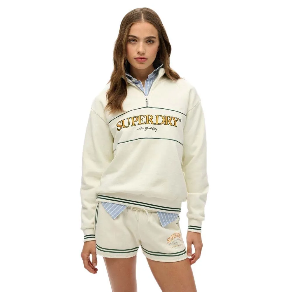 

Толстовка Superdry Country Club Loose half zip, бежевый