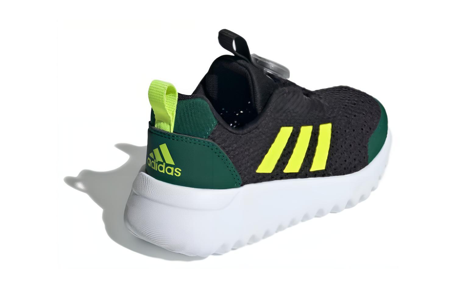 ActiveFlex BOA 3.0 Boa 3. Низкие, износостойкие, амортизирующие детские кроссовки для бега. Adidas, черный/зеленый/желтый — фото 4