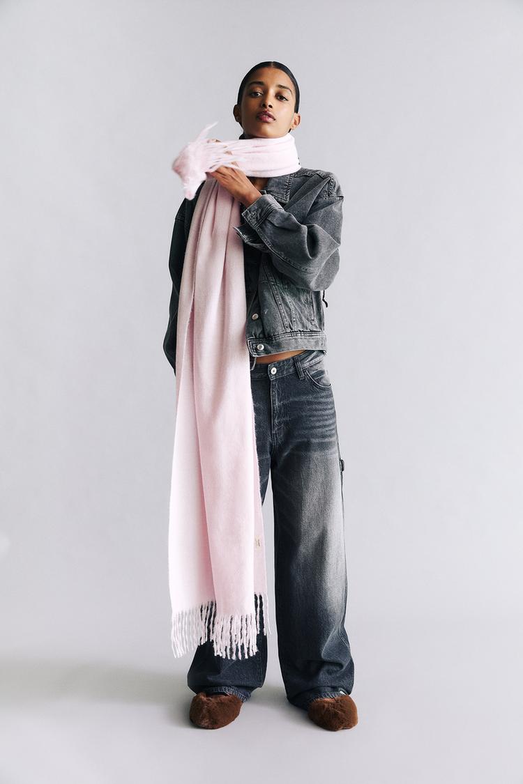 

Базовый тонкий шарф Pull And Bear, розовый