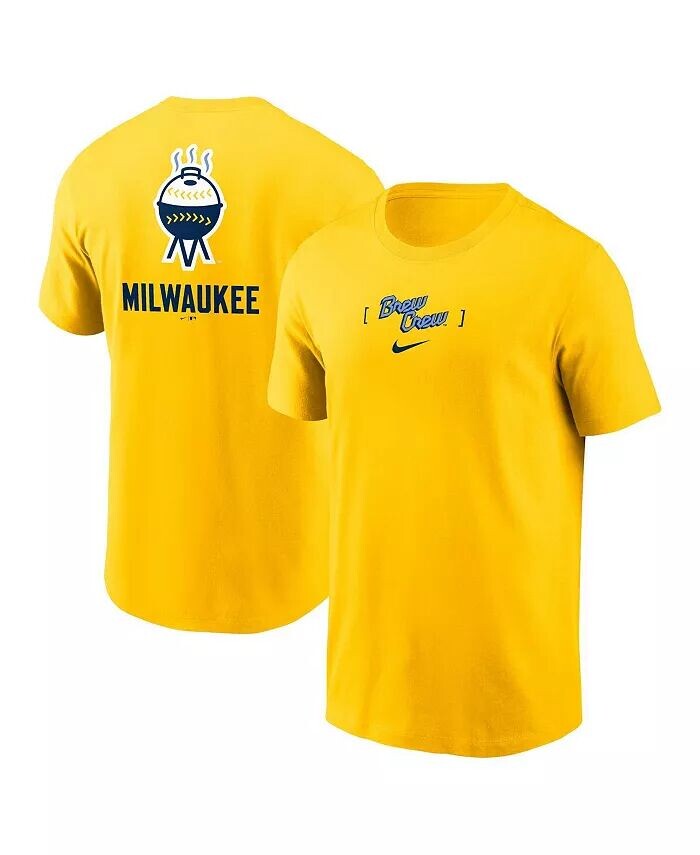 

Мужская золотая футболка Milwaukee Brewers City Connect 2-Hit Nike
