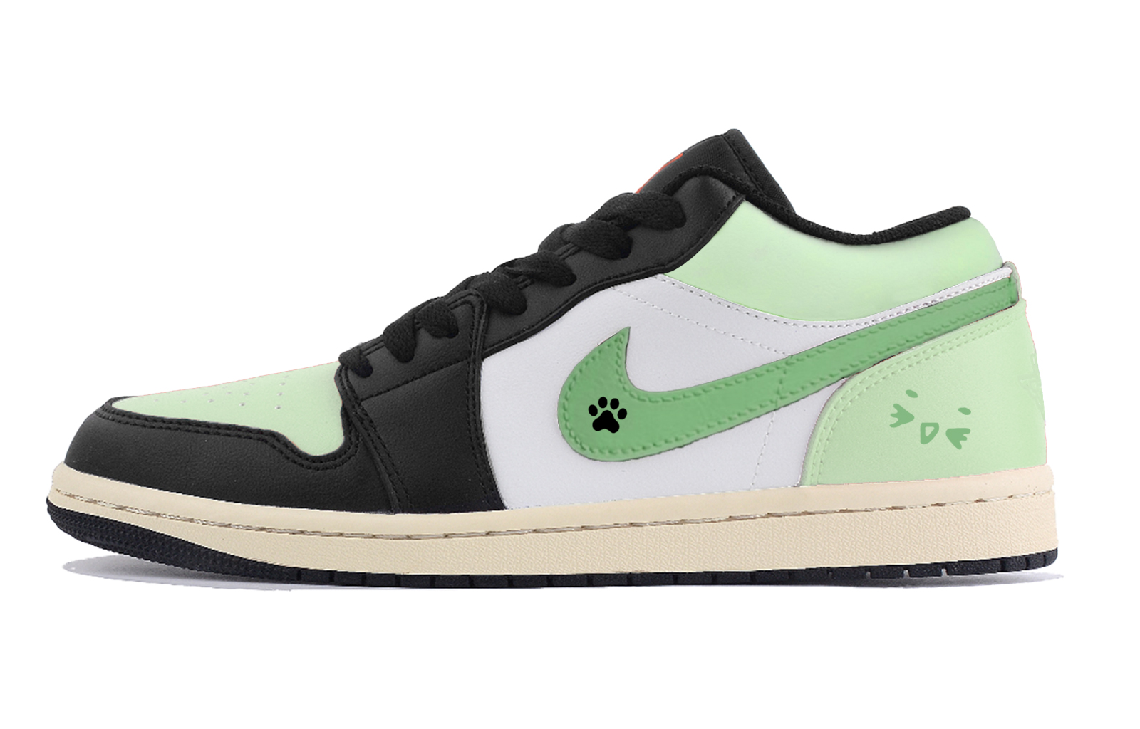 

Jordan Кроссовки Air 1 Couple, Claw Couple, повседневные низкие винтажные баскетбольные кроссовки унисекс, черный с зелеными элементами