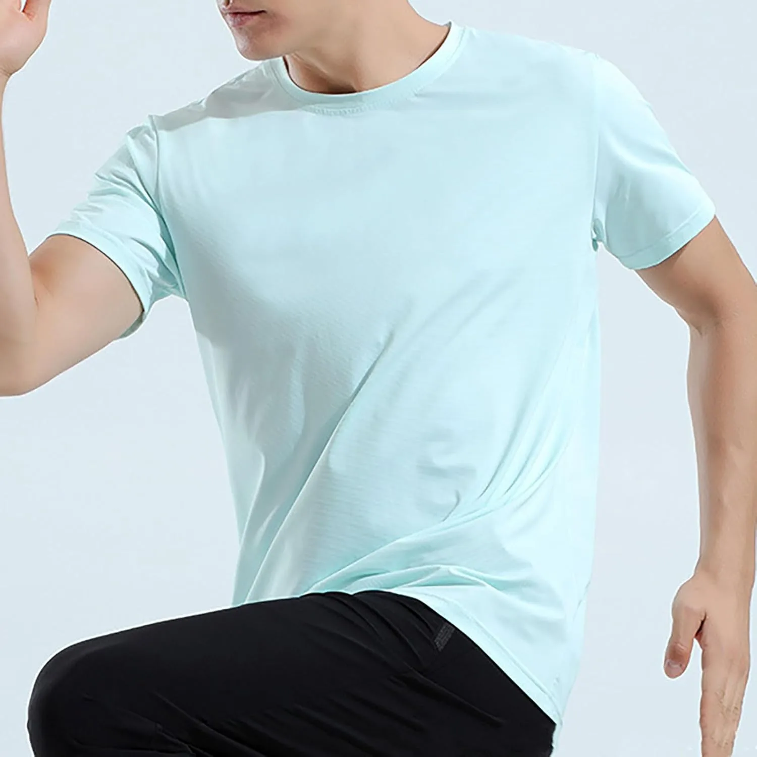 Мужская футболка с коротким рукавом UPF 50+ Quick Dry для бега и плавания Plus Size — фото 4