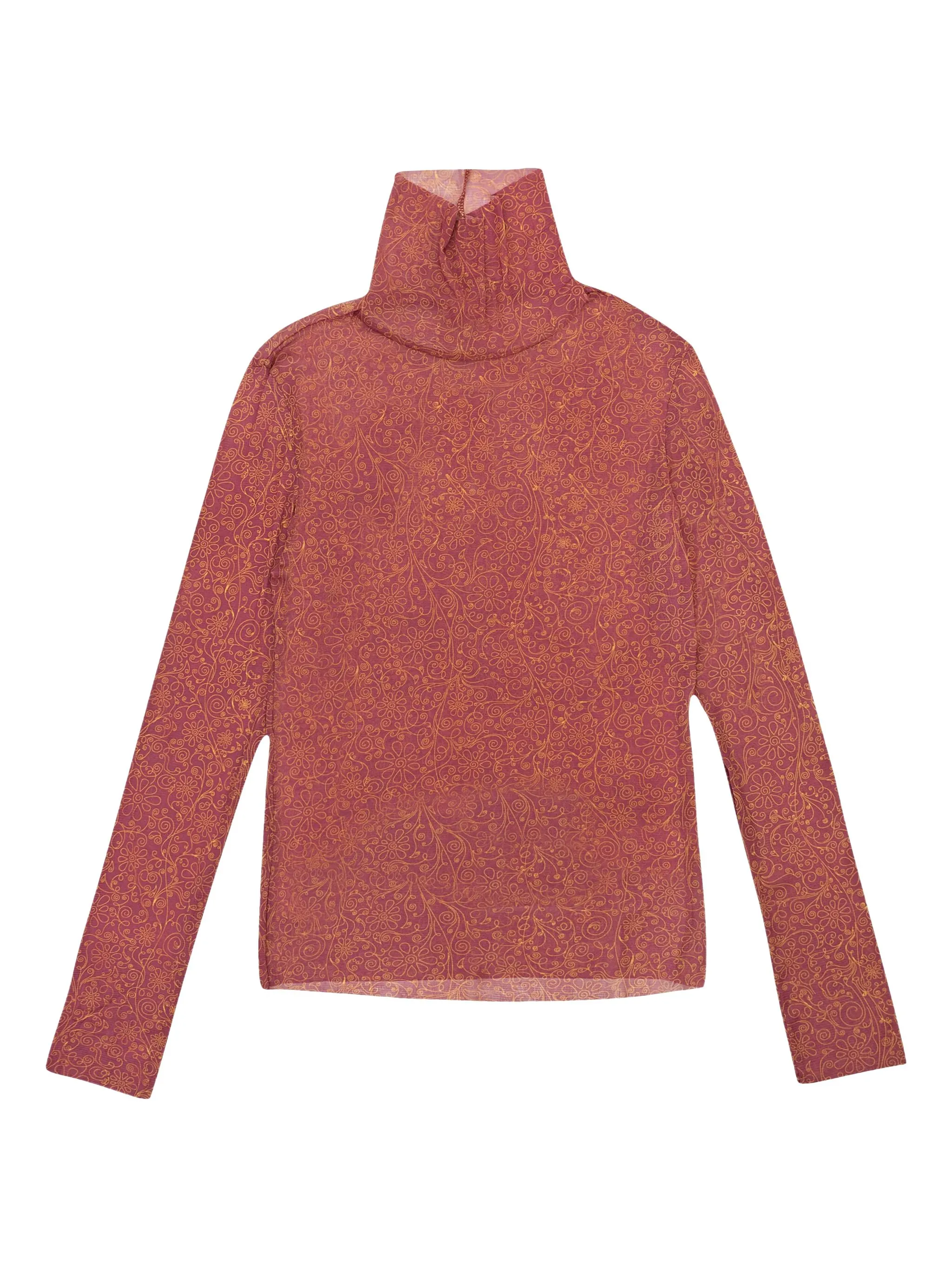 

Сетчатый топ с высоким воротником Callipygian, красный