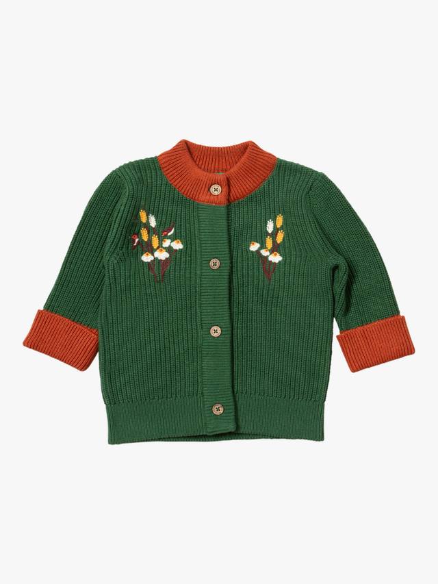 

Детский осенний вязаный кардиган Little Green Radicals, Green/Multi