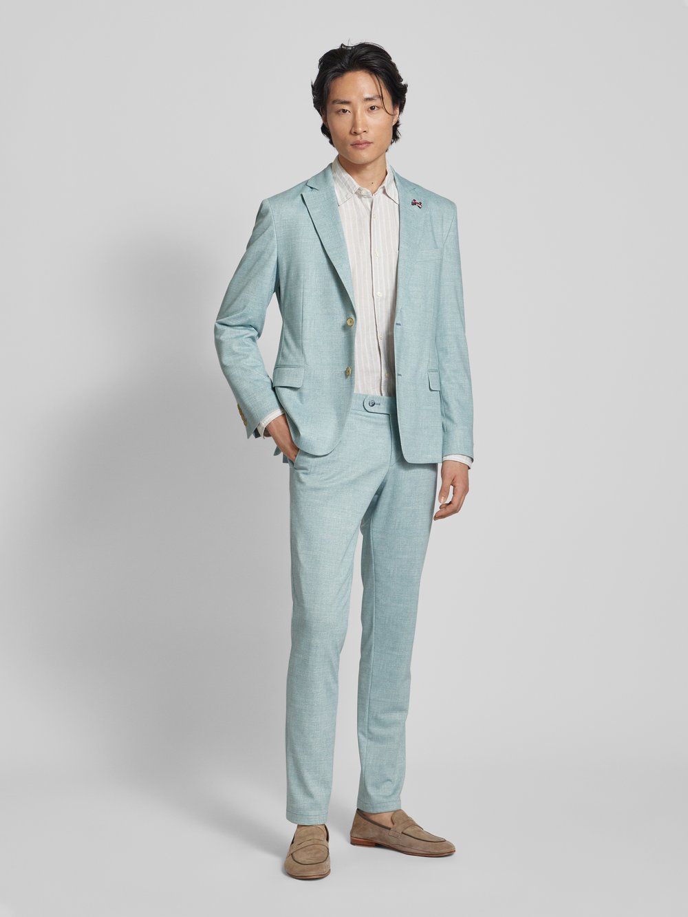 

Зауженные брюки от костюма с тканым узором ATELIER TORINO