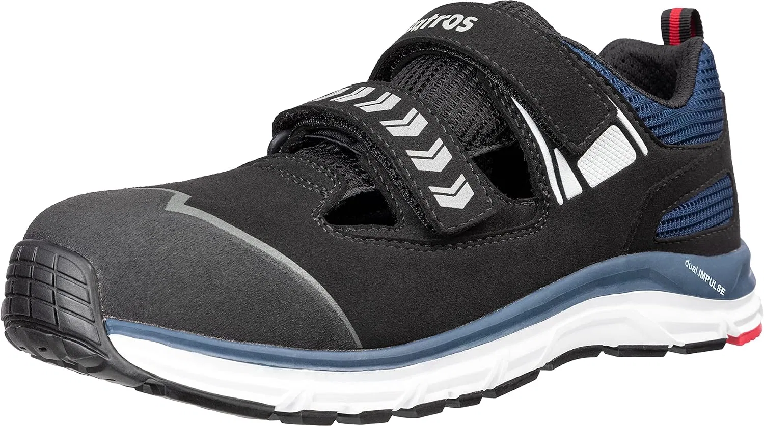 Рабочие сандалии ALBATROS Jetstream Impulse Low Safety Sandals S1 ESD HRO SRA с защитным носком из стекловолокна, без металлических элементов, нескользящие, термостойкие, унисекс, Black Blue