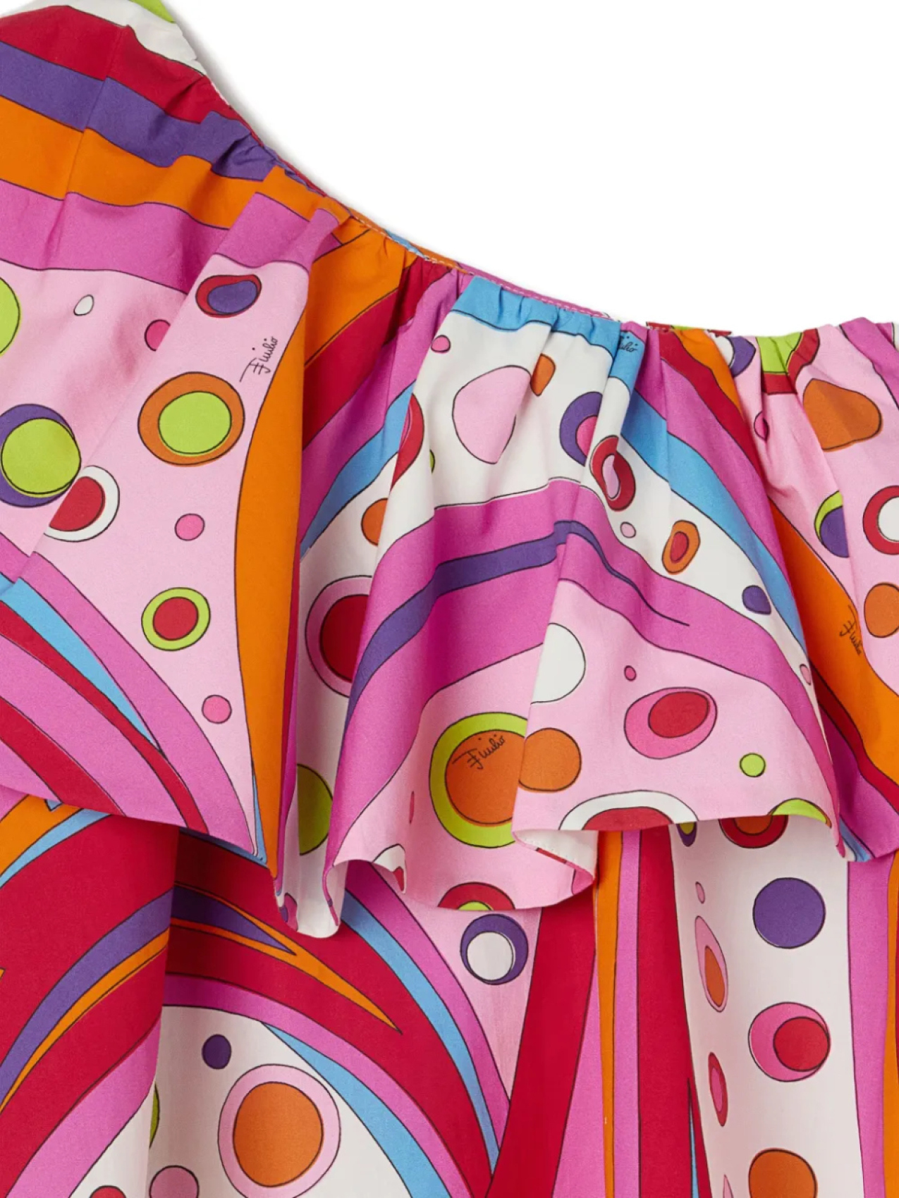 Топ на одно плечо с оборками и принтом Fontane PUCCI Junior, розовый — фото 3