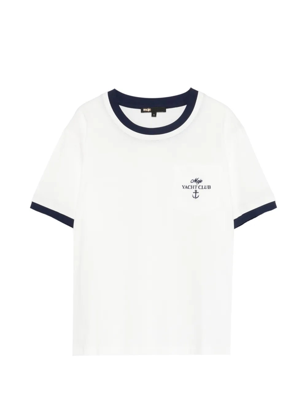 

Футболка с контрастной отделкой Maje, белый