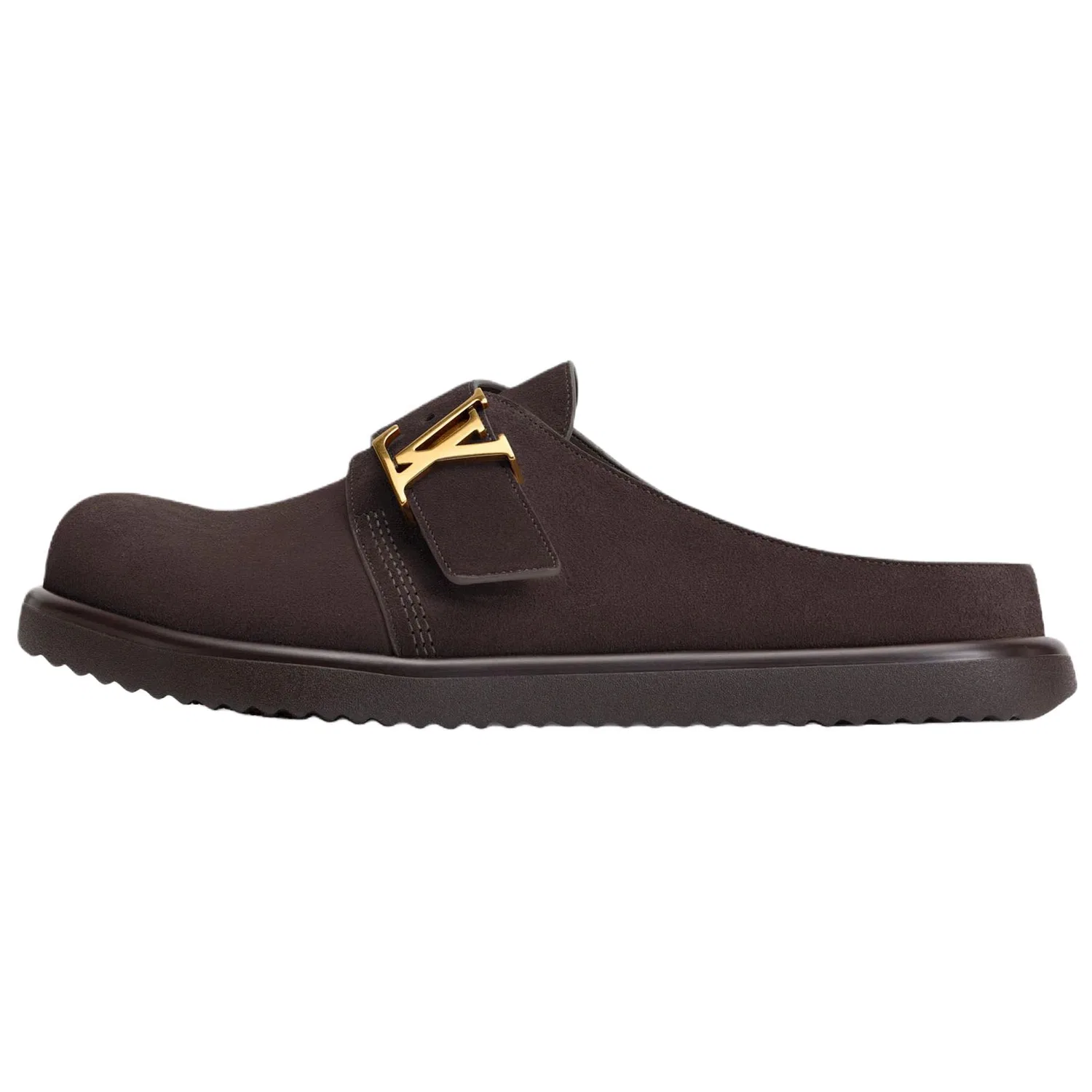 Закрытые тапочки из замши и кожи LOUIS VUITTON Chestnut