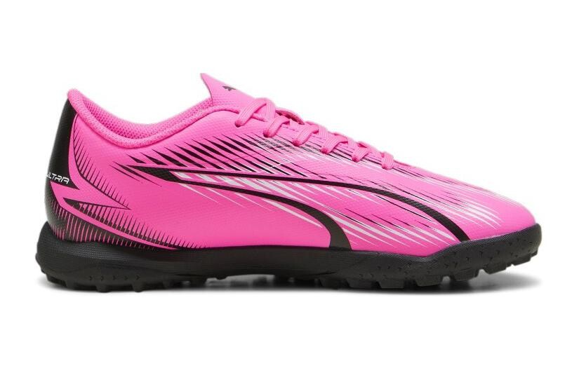 Футбольные бутсы Ultra Play Kids Kids Low-top розовые/черные/белые Puma, розовый/черный/белый — фото 2