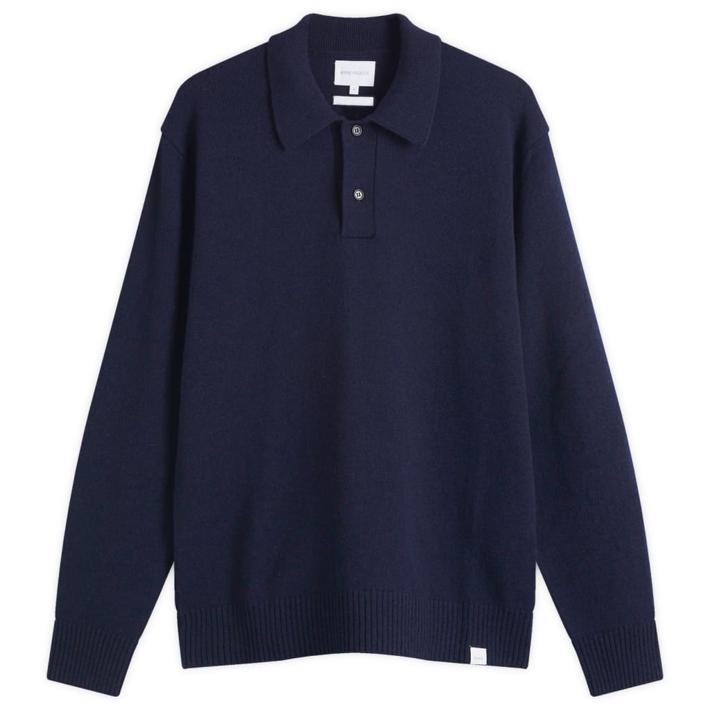 

Классическая поло из мериносовой шерсти ягненка Norse Projects, синий